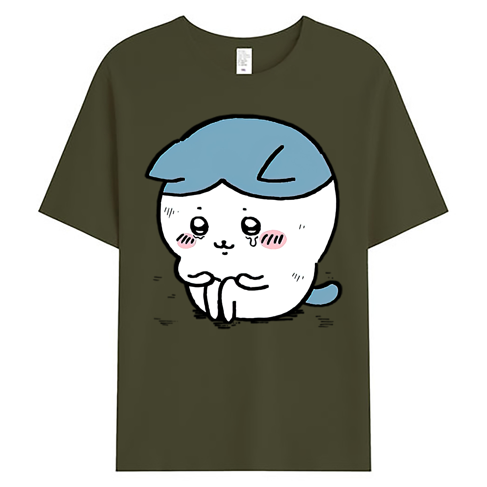 （画像用） ちいかわ ハチワレ Chii-kawa hachiware 綿100％ メンズ半袖Tシャツ｜肌触りやわらか＆通気性